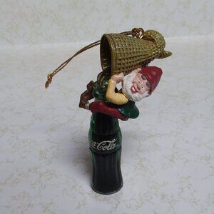 Coca-Cola Bottling Works Collection Christmas Ornament Elf with Bottle of Coke